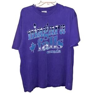 Vintage Hanes Heavyweight Niagara Falls purple graphic cotton t-shirt (XL)